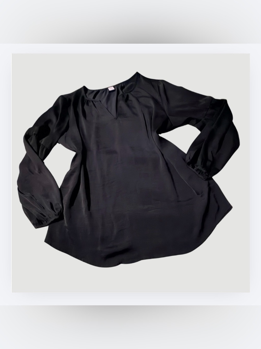 Old Navy Black V-Neck Long Sleeve Blouse, Sz XL